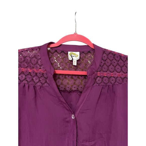 NWT Anthropologie Fig and Flower‎ Embroider ButtonUp Blouse L - Picture 1 of 10